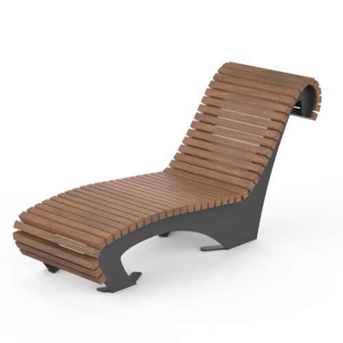 Chaise longue WAVE en bois, 600mm