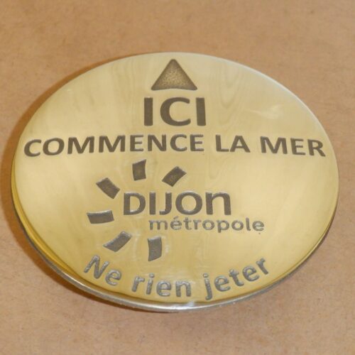 Clou de voirie personnalisé en bronze, Dijon Métropole