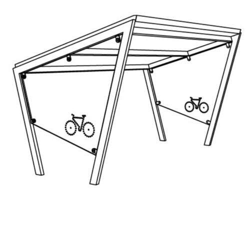 Abri vélos EDG310-01 10 m2 (2,5 × 3,9 m) toit  Végétalisé